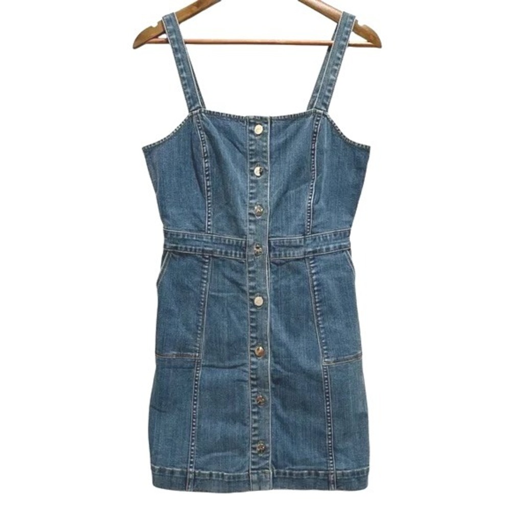 Jen7 by 7 For All Mankind Denim Button-Front Mini Dress S NWOT
